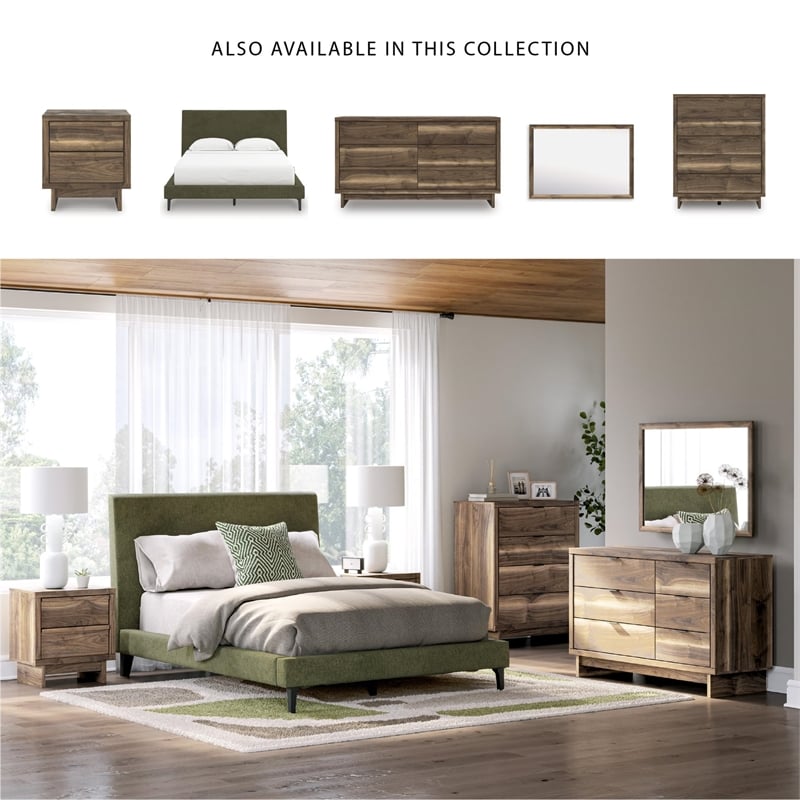 Signature Design by Ashley Darcalli Green Full Upholstered Bed with Roll Slats
