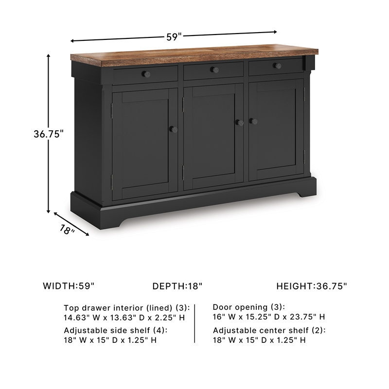 Signature Design by Ashley Wildenauer Black Dining Buffet