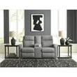 Signature Design by Ashley Carrigan Lane Gray Reclining Loveseat with Console