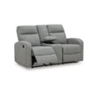 Signature Design by Ashley Carrigan Lane Gray Reclining Loveseat with Console