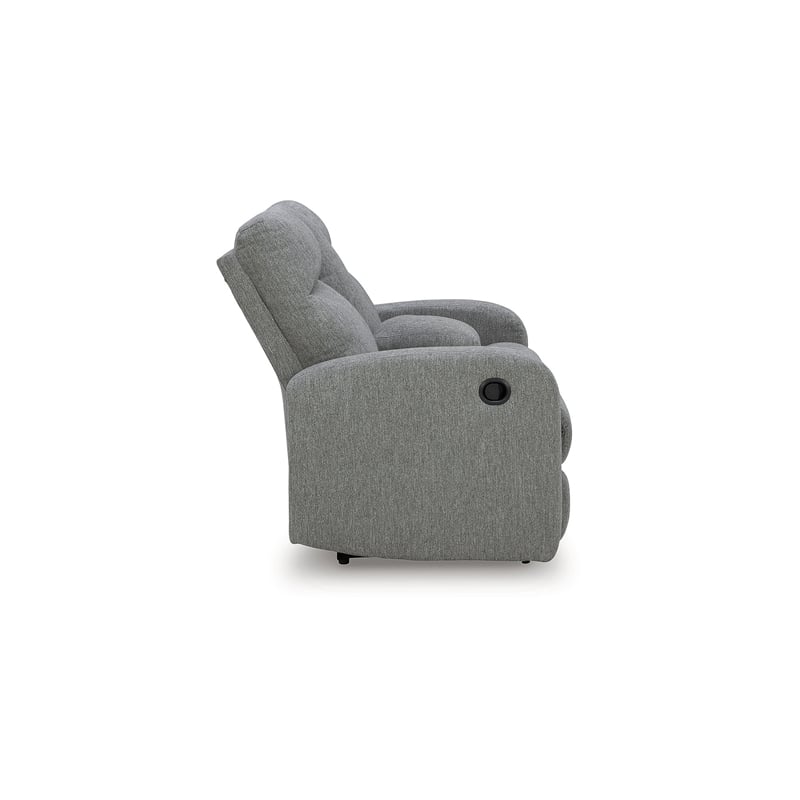 Signature Design by Ashley Carrigan Lane Gray Reclining Loveseat with Console