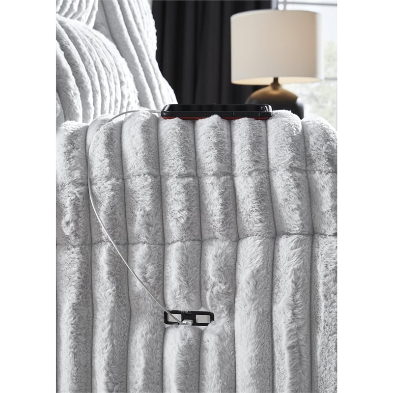 Signature Design by Ashley Higgesbee White Power Reclining Sofa