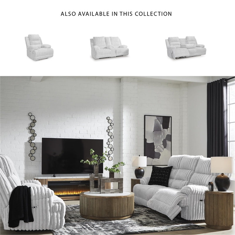 Signature Design by Ashley Higgesbee White Power Reclining Sofa