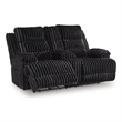 Signature Design by Ashley Higgesbee Black Reclining Loveseat with Console