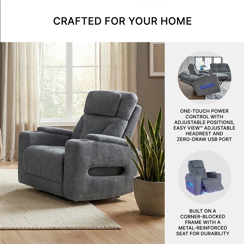 Signature Design by Ashley RiverTest Gray Power Recliner