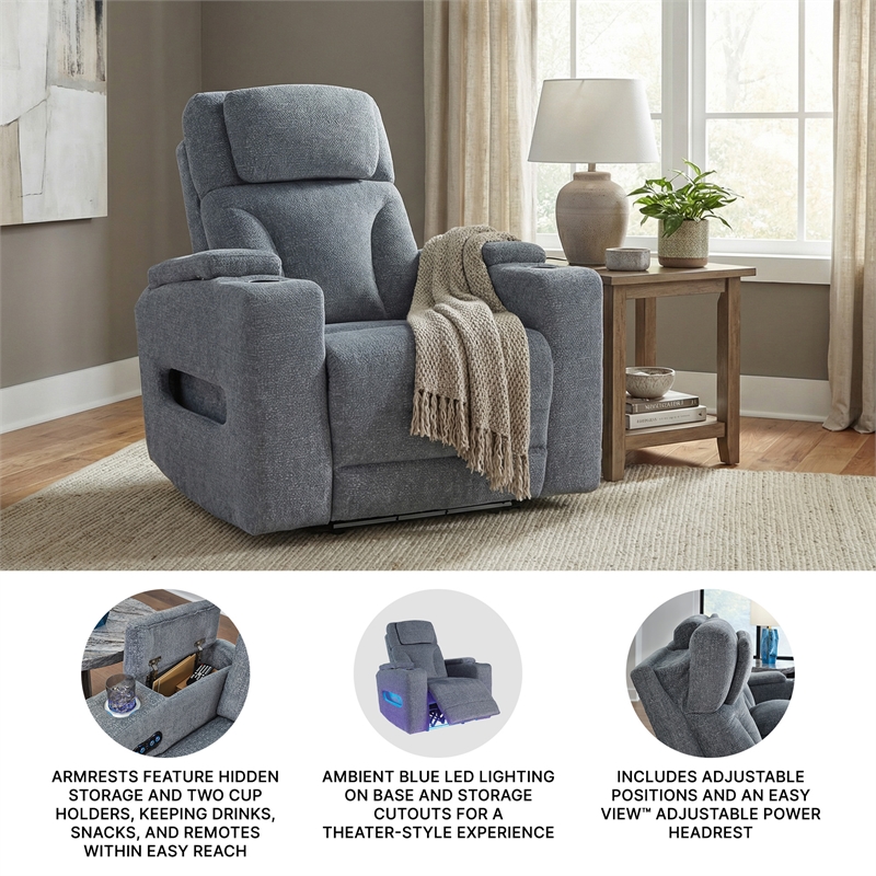 Signature Design by Ashley RiverTest Gray Power Recliner