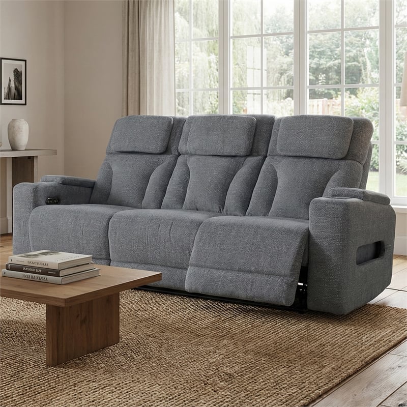 Signature Design by Ashley RiverTest Gray Power Reclining Sofa