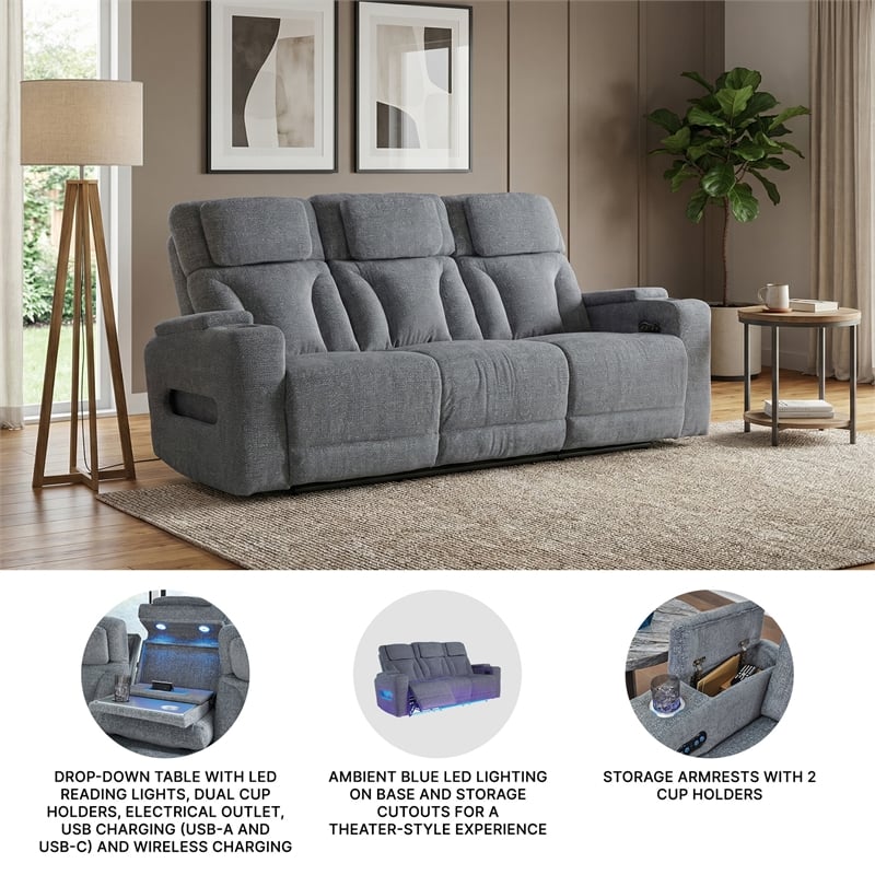 Signature Design by Ashley RiverTest Gray Power Reclining Sofa