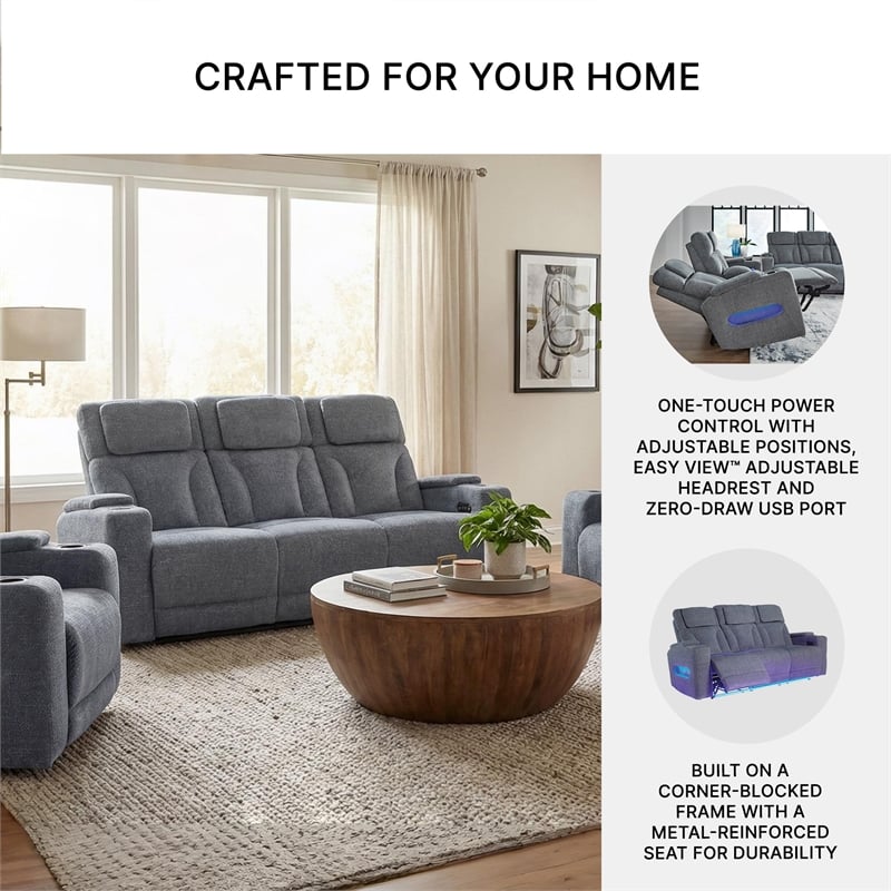 Signature Design by Ashley RiverTest Gray Power Reclining Sofa