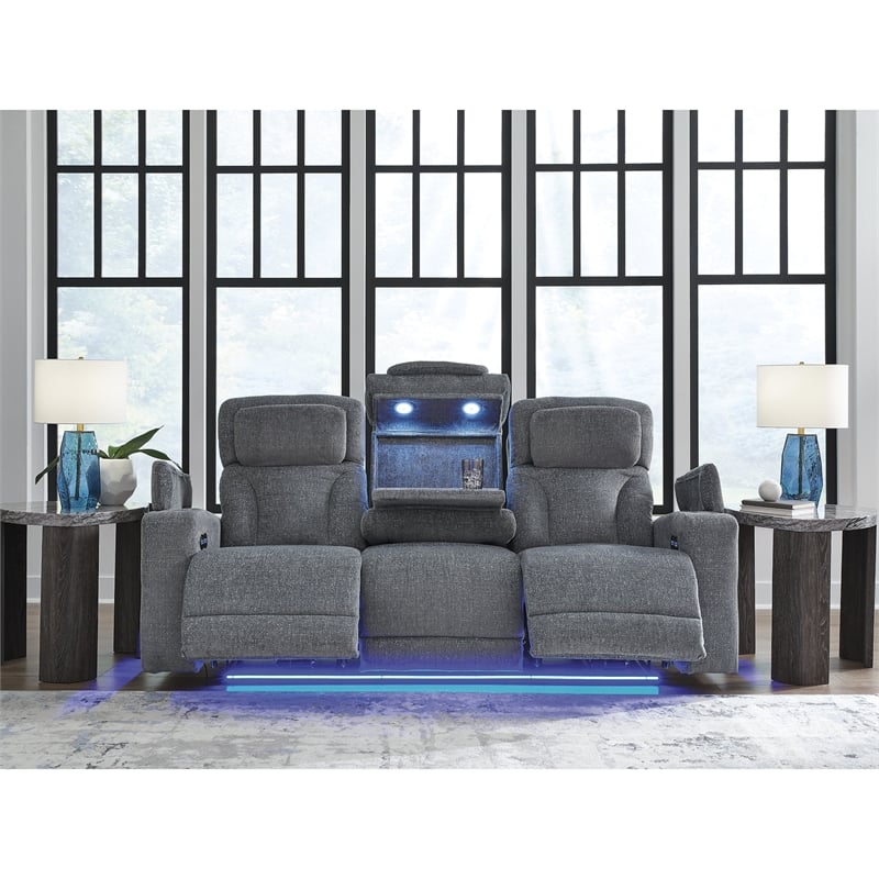 Signature Design by Ashley RiverTest Gray Power Reclining Sofa