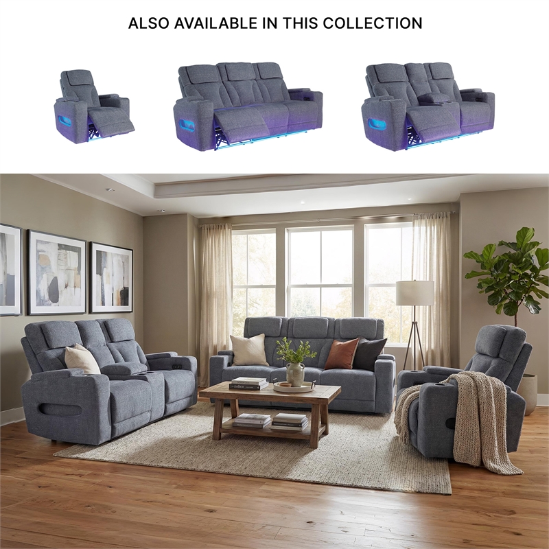 Signature Design by Ashley RiverTest Gray Power Reclining Loveseat with Console
