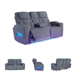 Signature Design by Ashley RiverTest Gray Power Reclining Loveseat with Console