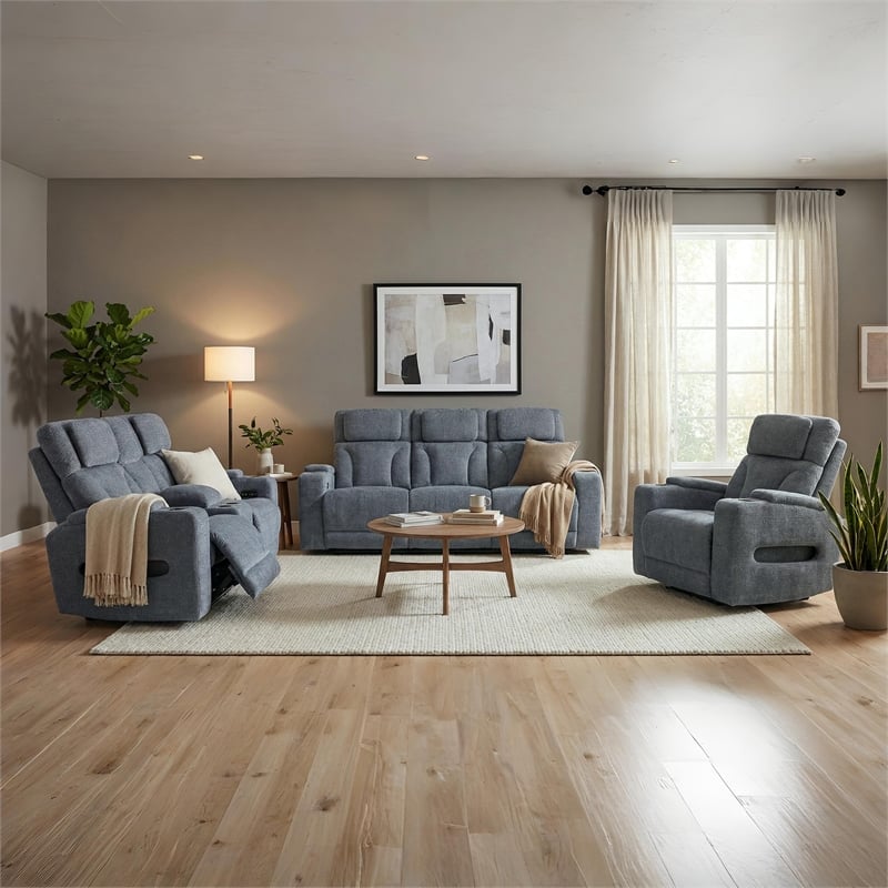 Signature Design by Ashley RiverTest Gray Power Reclining Loveseat with Console