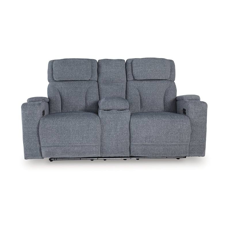 Signature Design by Ashley RiverTest Gray Power Reclining Loveseat with Console