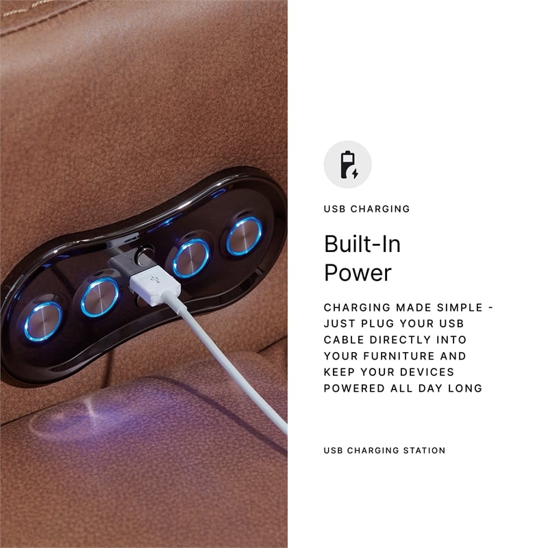 Signature Design by Ashley Wonder Waves Brown Power Reclining Sofa