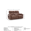 Signature Design by Ashley Wonder Waves Brown Power Reclining Loveseat