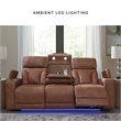 Signature Design by Ashley Wonder Waves Brown Power Reclining Loveseat