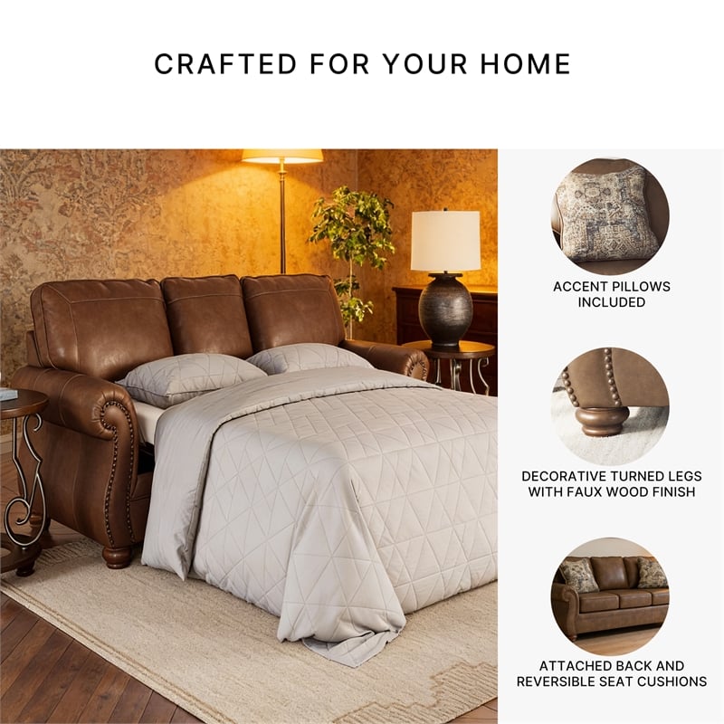 Signature Design by Ashley Shadsburne Brown Queen Sofa Sleeper