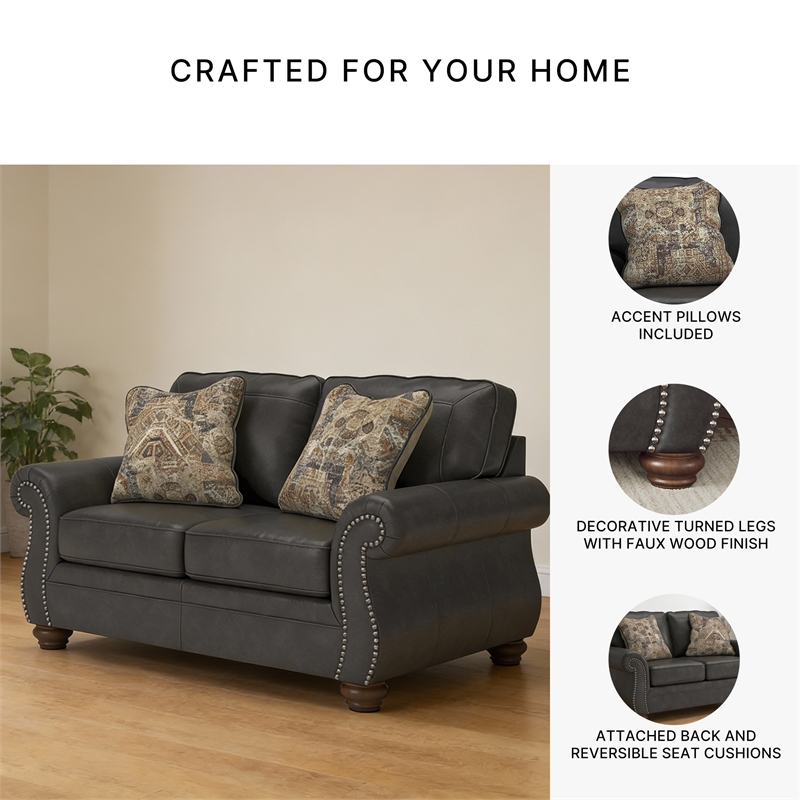 Signature Design by Ashley Chatterton Dark Gray Loveseat