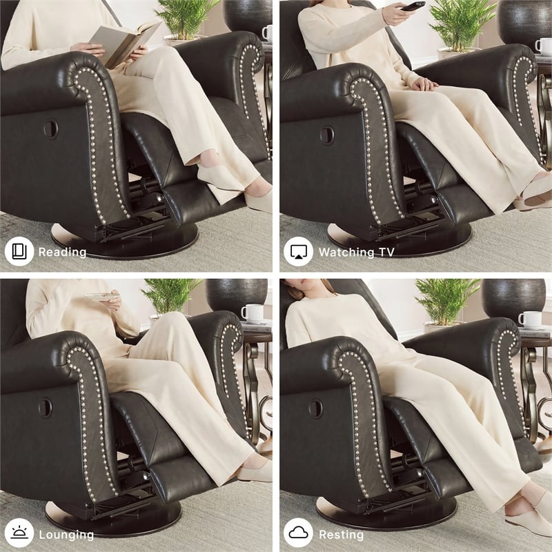 Signature Design by Ashley Chatterton Dark Gray Swivel Glider Recliner