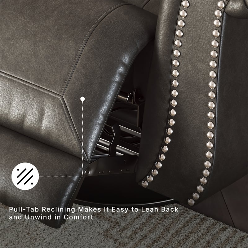 Signature Design by Ashley Chatterton Dark Gray Swivel Glider Recliner