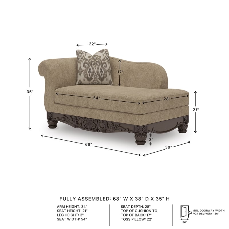 Signature Design by Ashley Stanmore Brown Right-Arm Facing Corner Chaise