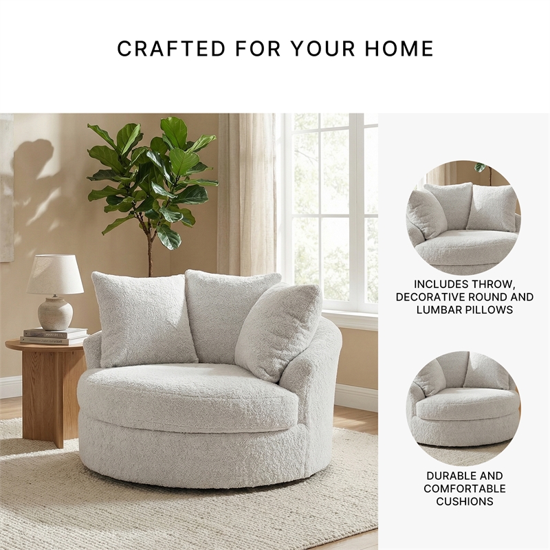 Signature Design by Ashley Snodoodle Gray Oversized Swivel Accent Chair