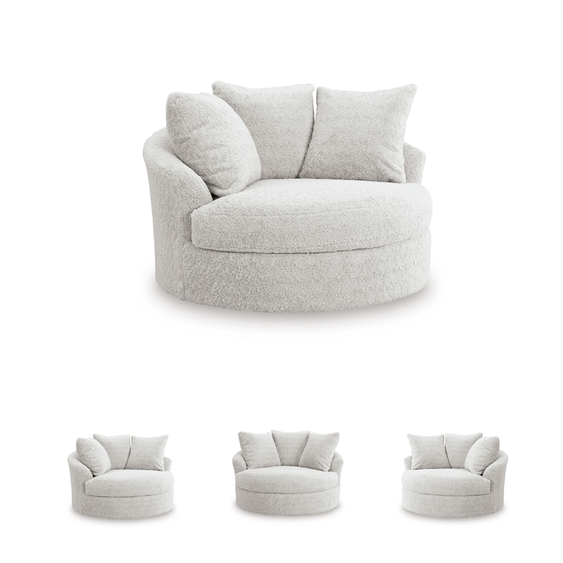 Signature Design by Ashley Snodoodle Gray Oversized Swivel Accent Chair