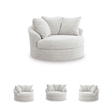 Signature Design by Ashley Snodoodle Gray Oversized Swivel Accent Chair