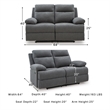 Signature Design by Ashley Yarrow Lane Gray Reclining Loveseat