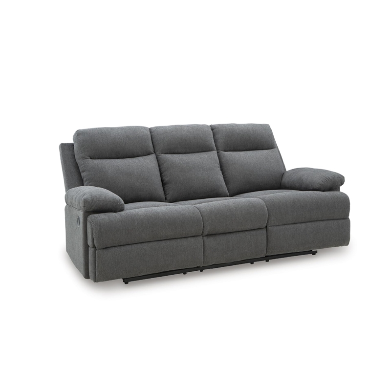 Signature Design by Ashley Yarrow Lane Gray Reclining Sofa with Drop Down Table