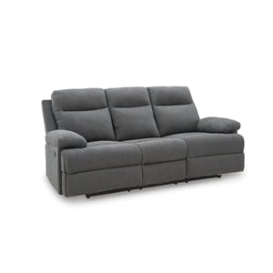 Signature Design by Ashley Yarrow Lane Gray Reclining Sofa with Drop Down Table