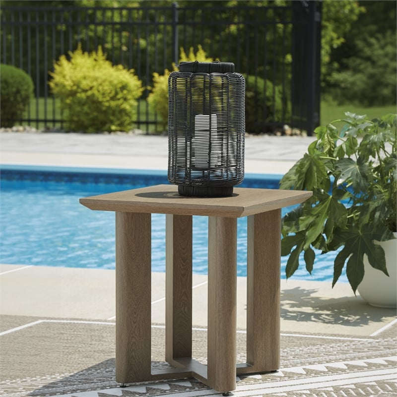Signature Design by Ashley Serene Bay Brown Outdoor End Table