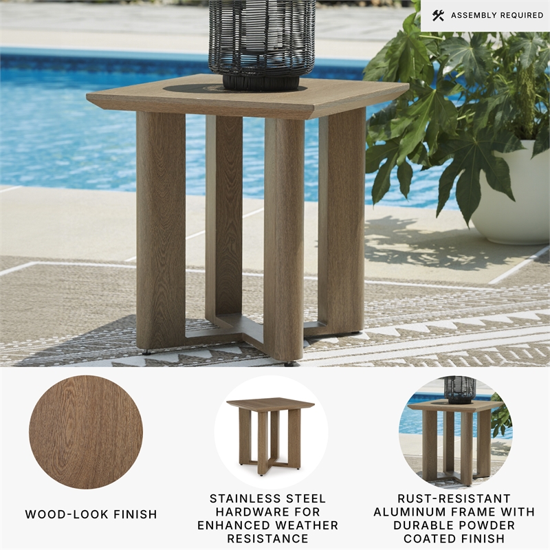 Signature Design by Ashley Serene Bay Brown Outdoor End Table