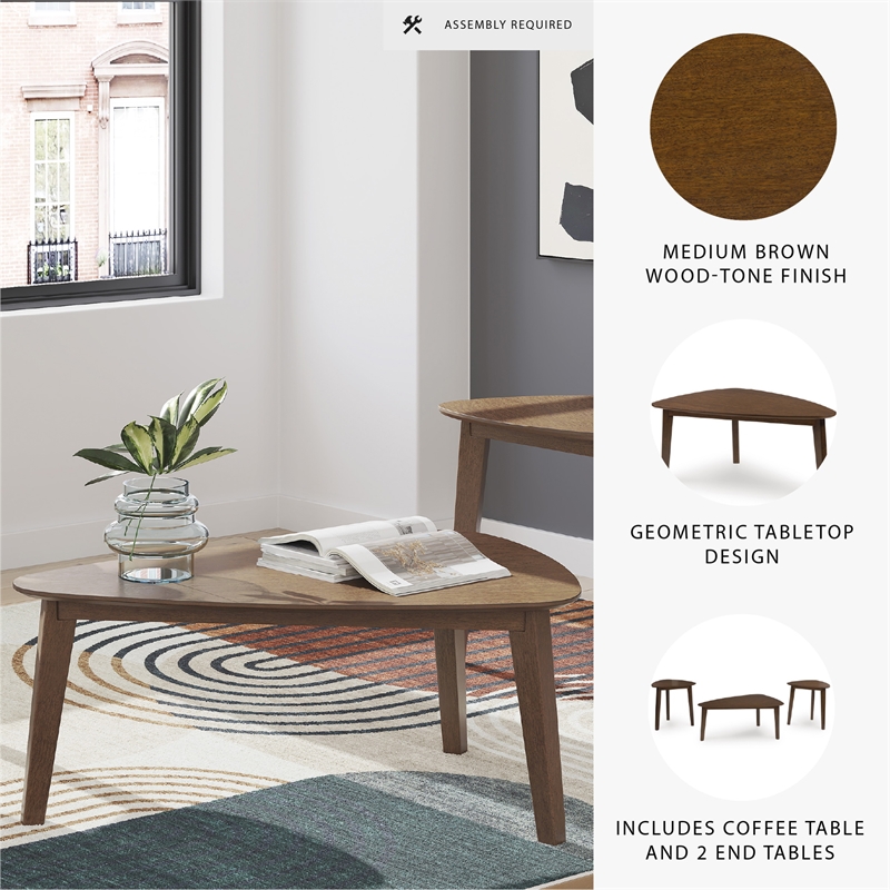 Signature Design by Ashley Lyncott Brown Table - Set of 3