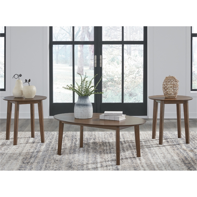 Signature Design by Ashley Gordonay Brown Table - Set of 3