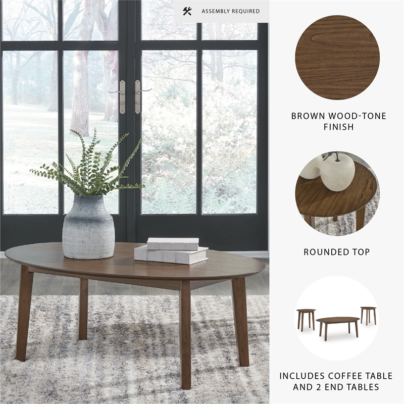 Signature Design by Ashley Gordonay Brown Table - Set of 3