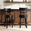Signature Design by Ashley Bristel Black Upholstered Swivel Barstool
