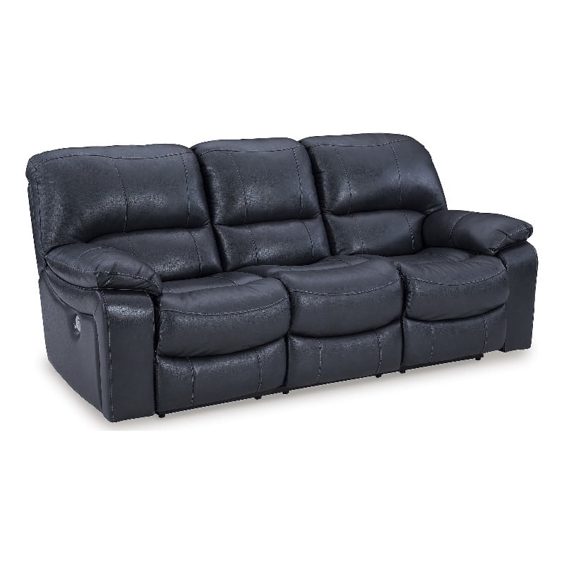 Signature Design by Ashley Isade Blue Reclining Power Sofa