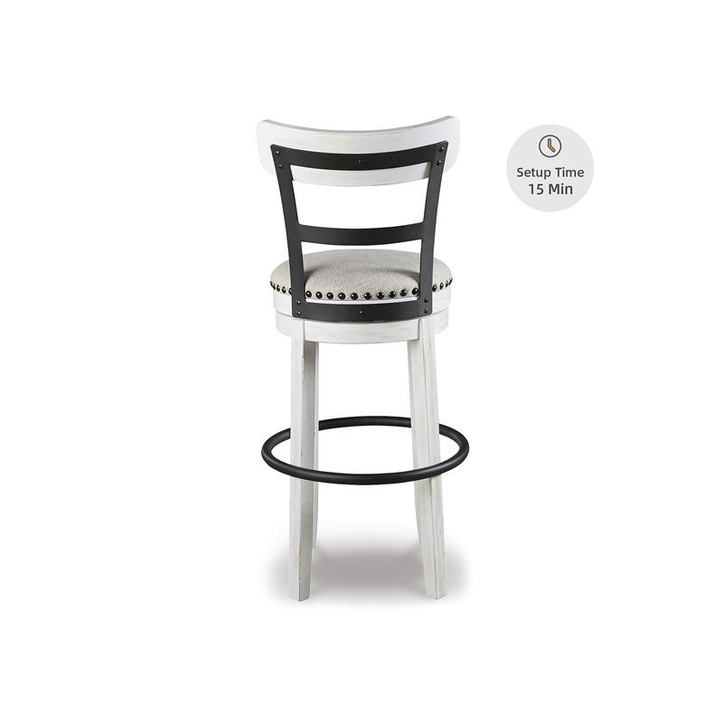 Signature Design by Ashley Bristel Beige & White Tall Swivel Barstool