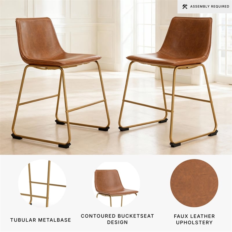Signature Design by Ashley Tevara Brown & Gold Dining Side Chair - Set of 2