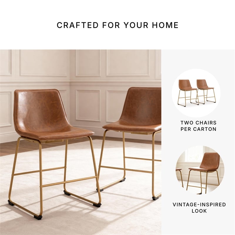 Signature Design by Ashley Tevara Brown & Gold Dining Side Chair - Set of 2