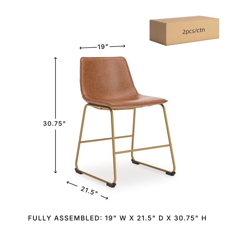 Signature Design by Ashley Tevara Brown & Gold Dining Side Chair - Set of 2