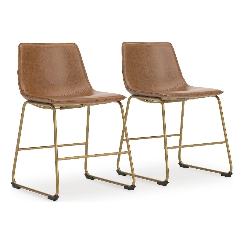 Signature Design by Ashley Tevara Brown & Gold Dining Side Chair - Set of 2