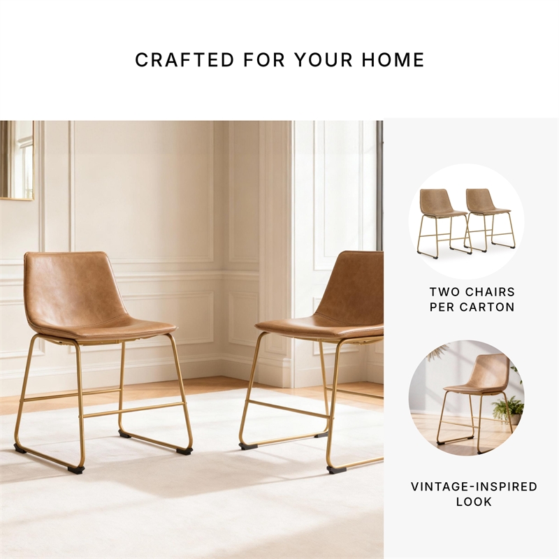 Signature Design by Ashley Tevara Brown & Gold Dining Side Chair - Set of 2