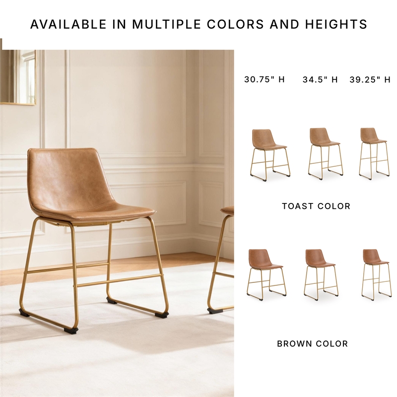 Signature Design by Ashley Tevara Brown & Gold Dining Side Chair - Set of 2