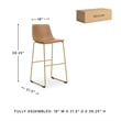 Signature Design by Ashley Tevara Brown & Gold Tall Barstool - Set of 2