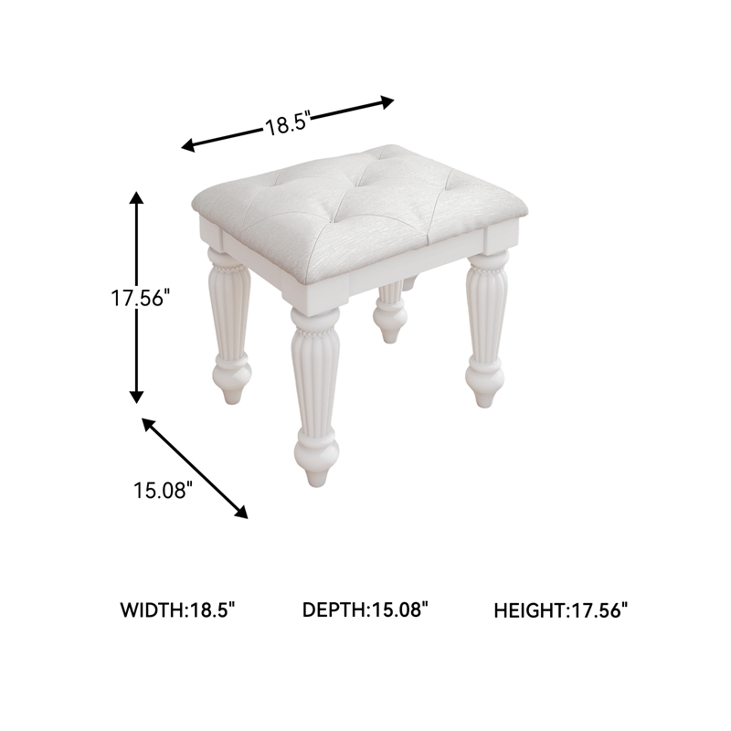 Signature Design by Ashley Trindura White Vanity Stool