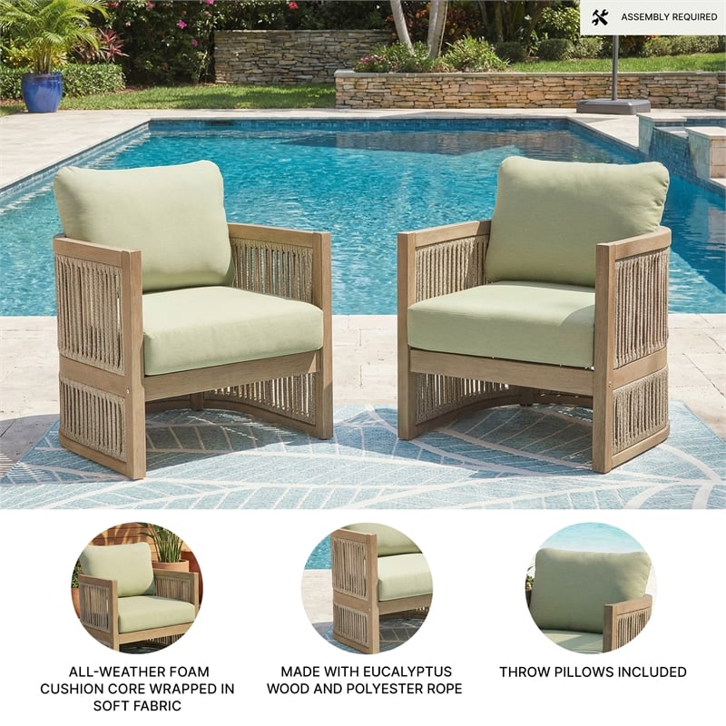 Signature Design by Ashley Kelp Quill Outdoor Lounge Chair (Set of 2)