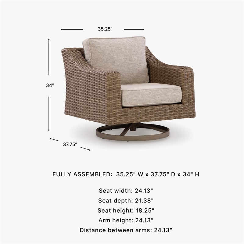 Signature Design by Ashley Caribou Crystal Swivel Lounge with Cushion
